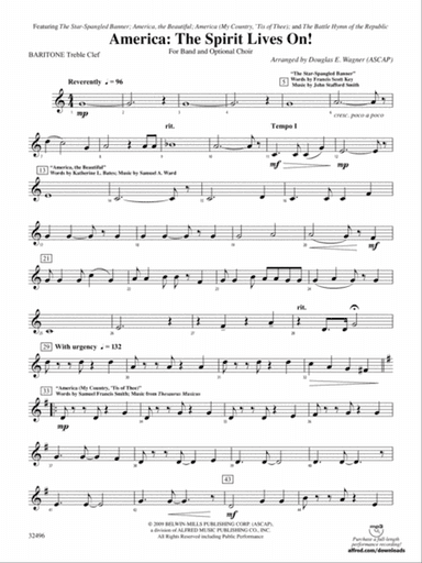 America: The Spirit Lives On! (for Band and Optional Choir): Baritone T.C.