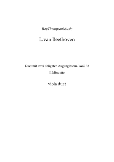 Beethoven: Duet mit zwei obligaten Augengläsern WoO 32 (Eyeglass Duo) (II.Menuetto) - viola duet