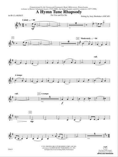 A Hymn Tune Rhapsody: 1st B-flat Clarinet
