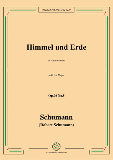 Schumann-Himmel und Erde,Op.96 No.5,in G flat Major