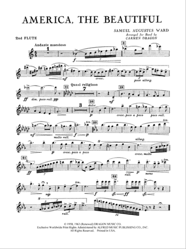 America the Beautiful: 2nd Flute
