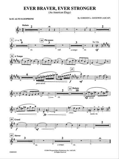 Ever Braver, Ever Stronger (An American Elegy): E-flat Alto Saxophone