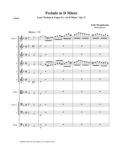Mendelssohn - Prelude in D Minor, Op. 37 (String Orchestra)