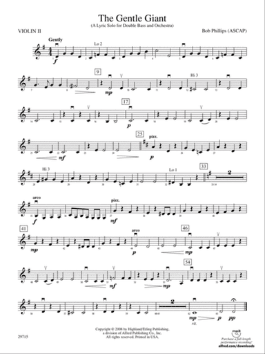 The Gentle Giant (A Lyric Solo for Double Bass and Orchestra): 2nd Violin