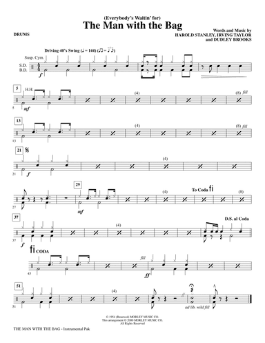 (Everybody's Waitin' for) The Man with the Bag (arr. Roger Emerson) - Drums