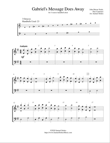 Gabriel's Message Does Away - for 3-octave handbell choir
