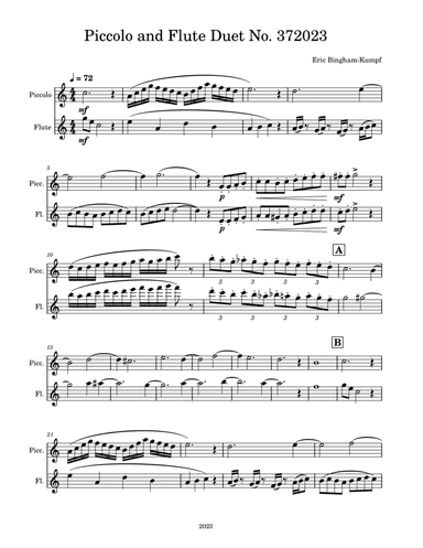 Piccolo and Flute Duet No. 372023