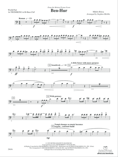 Ben-Hur: (wp) 1st B-flat Trombone B.C.
