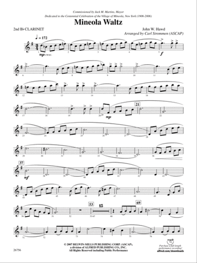 Mineola Waltz: 2nd B-flat Clarinet