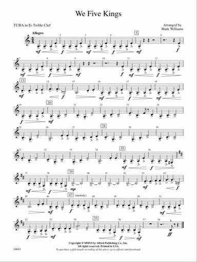 We Five Kings: (wp) E-flat Tuba T.C.