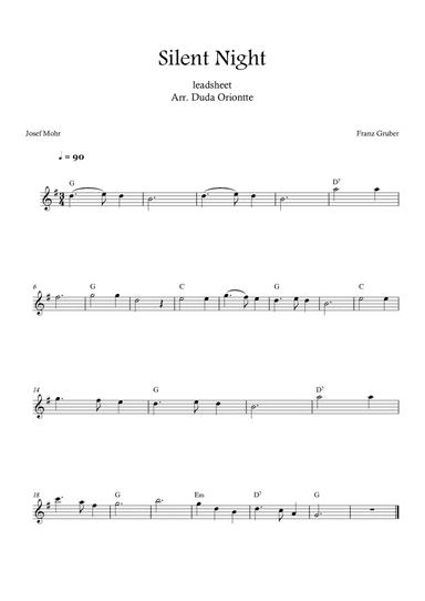 Silent Night (G major - leadsheet - no lyrics)