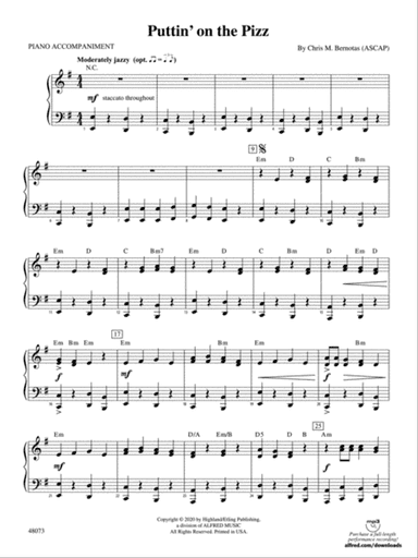 Puttin' on the Pizz: Piano Accompaniment