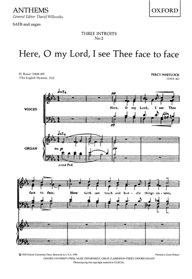 Here, O my Lord, I see Thee face to face