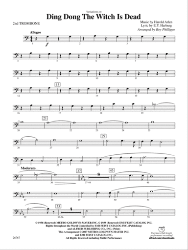 Variations on Ding Dong the Witch Is Dead (fromThe Wizard of Oz): 2nd Trombone