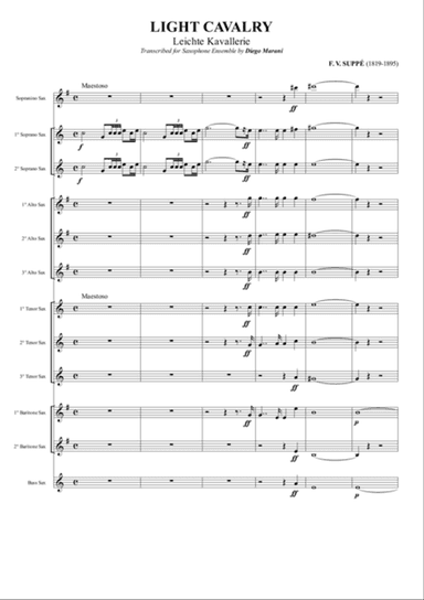 Overture from the opera "Light Cavalry" for Saxophone Ensemble