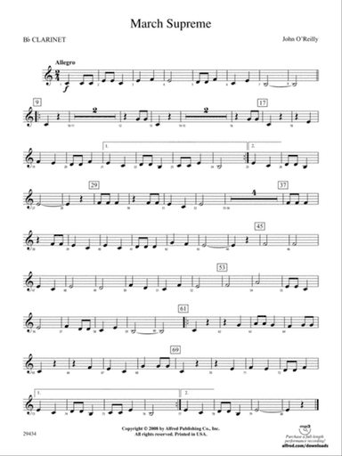 March Supreme: 1st B-flat Clarinet