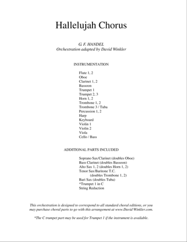 Hallelujah Chorus (orchestration, key of D)