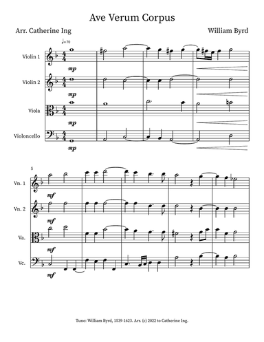 Ave Verum Corpus - String Quartet