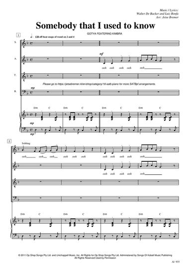 Somebody That I Used To Know