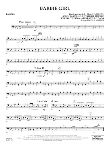 Barbie Girl (arr. Paul Murtha) - Bassoon