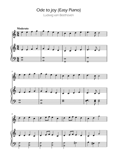 Ode To Joy - Easy Oboe w/ piano accompaniment