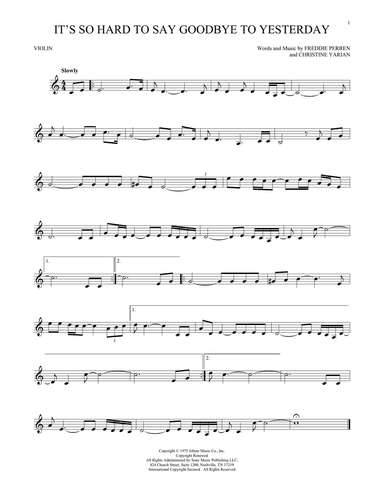 It's So Hard To Say Goodbye To Yesterday