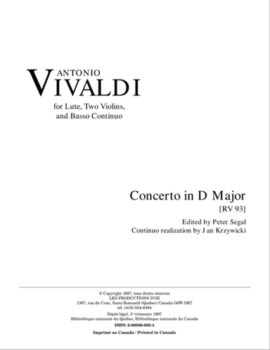 Concerto in D Major, RV 93