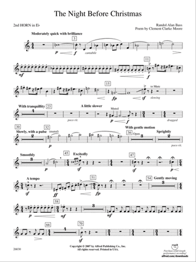 The Night Before Christmas: (wp) 2nd Horn in E-flat