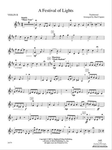 A Festival of Lights: 2nd Violin