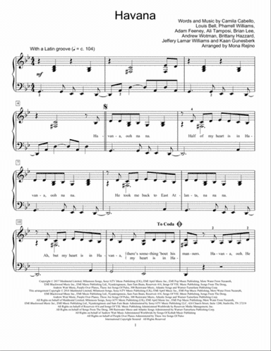 Havana (feat. Young Thug) (arr. Mona Rejino)