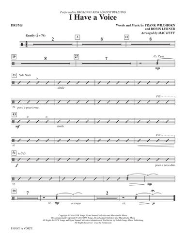 I Have A Voice (arr. Mac Huff) - Drums