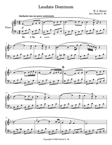 Laudate Dominum for piano (easy)