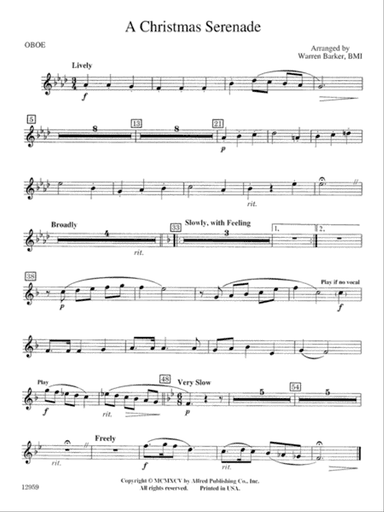 A Christmas Serenade (with optional chorus): Oboe