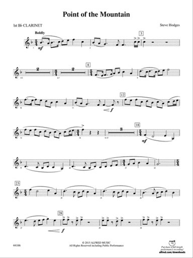 Point of the Mountain: 1st B-flat Clarinet