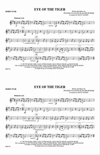 Eye of the Tiger: Horn in B flat