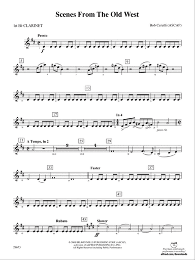 Scenes from the Old West: 1st B-flat Clarinet