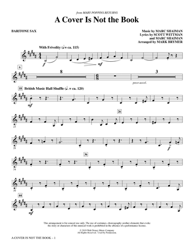 A Cover Is Not the Book (from Mary Poppins Returns) (arr. Mark Brymer) - Baritone Sax