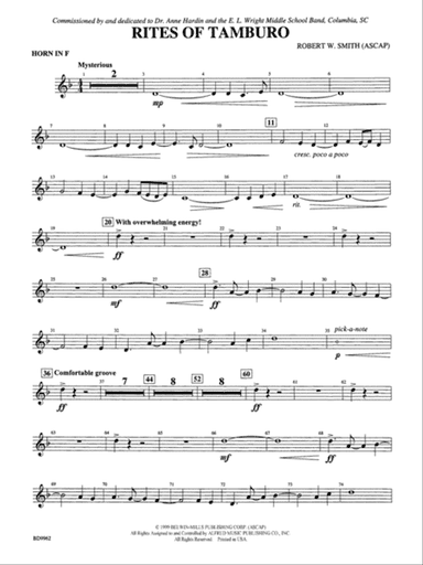 Rites of Tamburo: 1st F Horn