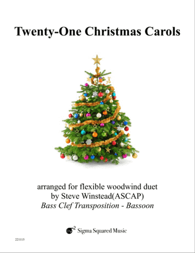 Twenty-One Christmas Carols for Flexible Woodwind Duet - Bass Clef