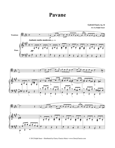 Pavane, Op. 50 for Trombone & Piano