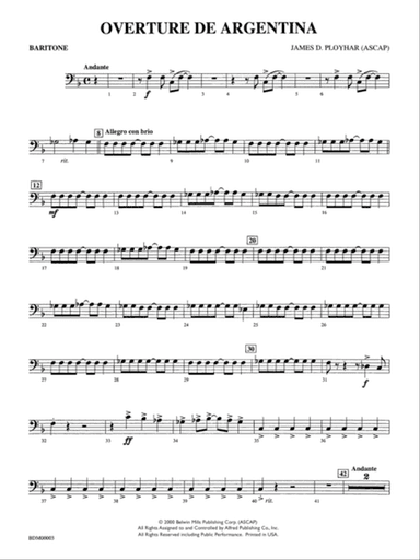 Overture de Argentina: Baritone B.C.