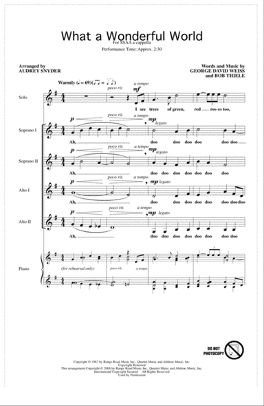 What A Wonderful World (arr. Audrey Snyder)