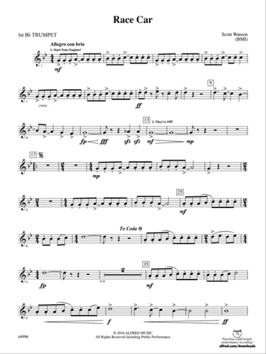 Race Car: 1st B-flat Trumpet