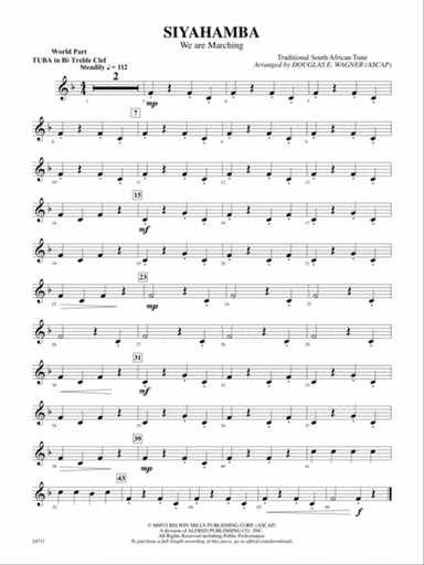 Siyahamba (We Are Marching): (wp) B-flat Tuba T.C.