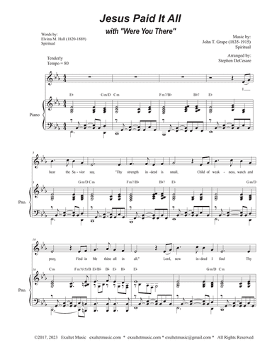 Jesus Paid It All (with "Were You There") (Vocal solo - High Key)