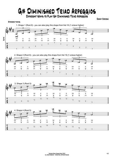 G# Diminished Triad Arpeggios (5 Ways to Play)
