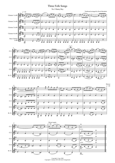 3 Folk Songs for Clarinet Quintet
