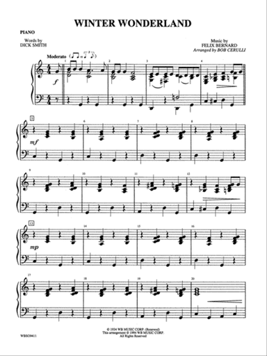 Winter Wonderland: Piano Accompaniment