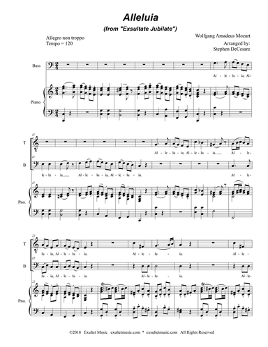 Alleluia (from "Exsultate, Jubilate") (2-part choir - (TB)