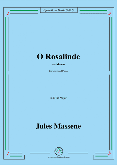 Massenet-O Rosalinde,from Manon,for Voice and Piano